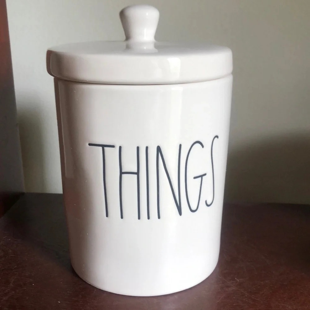 Rae Dunn Lidded THINGS Jar Home Decor